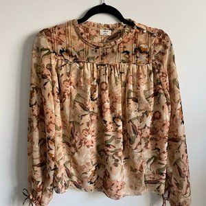 Wilfred Aritzia Fleure Long Sleeve Floral Blouse XXS